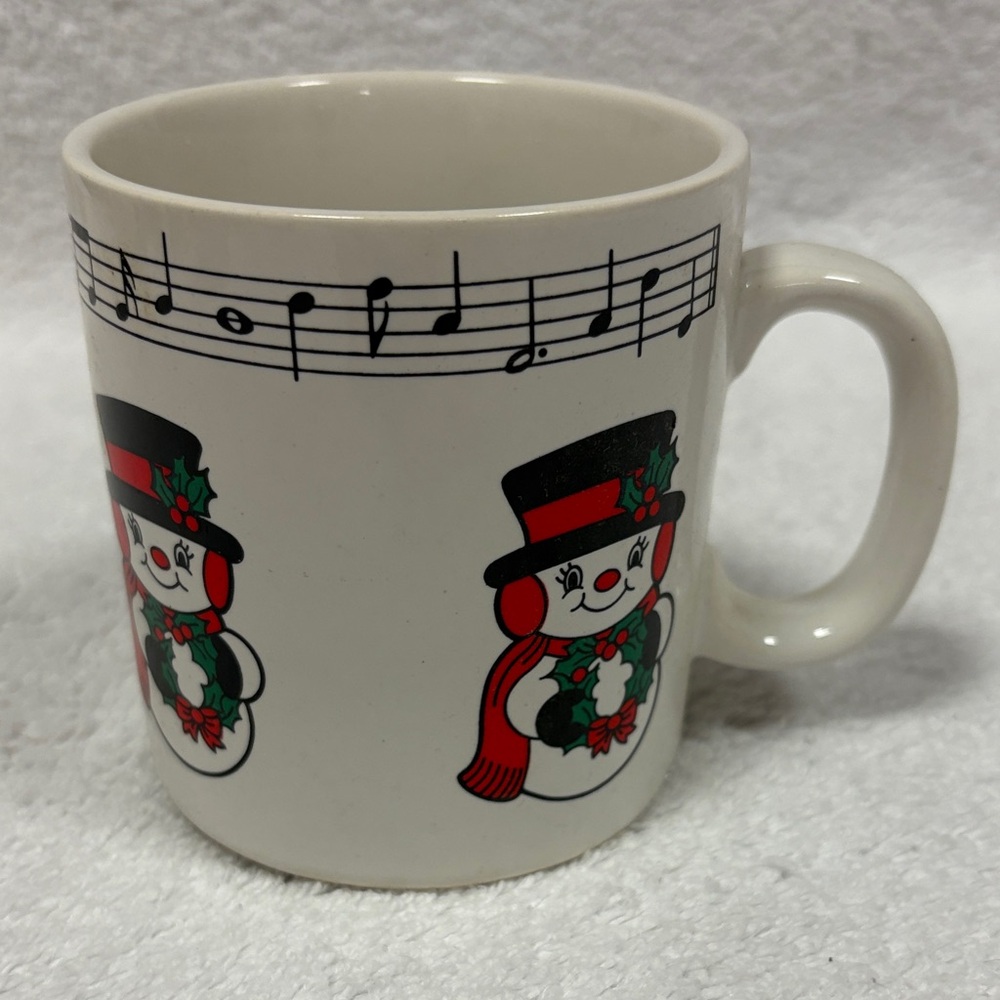 Vintage 1985 Telco Christmas Musical Mug Snowman Let It Snow makes music